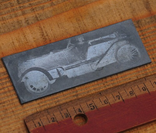 Oldtimer druckplatte klischee - druckplatte,