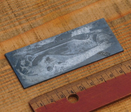 Oldtimer druckplatte klischee - druckplatte,